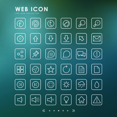 excellent web outline icons vectors