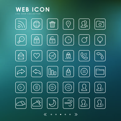 excellent web outline icons vectors