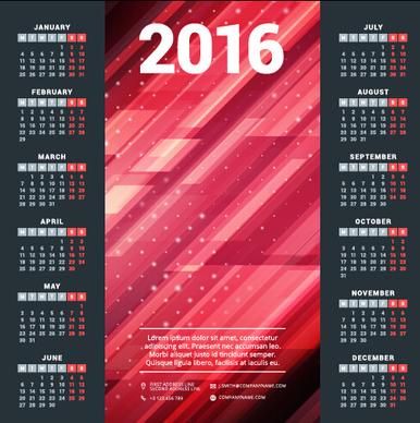 2016 company calendar creative design vector