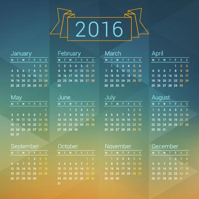 2016 company calendar creative design vector