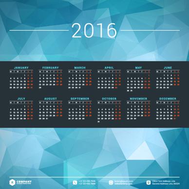 2016 company calendar creative design vector