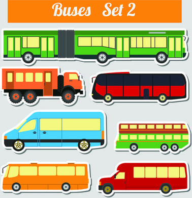 set of transportation stickers vector