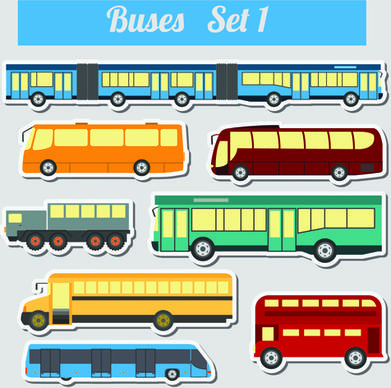 set of transportation stickers vector