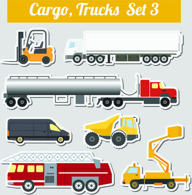 set of transportation stickers vector