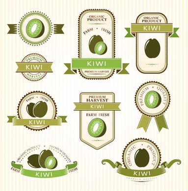 delicate fruits labels vector set