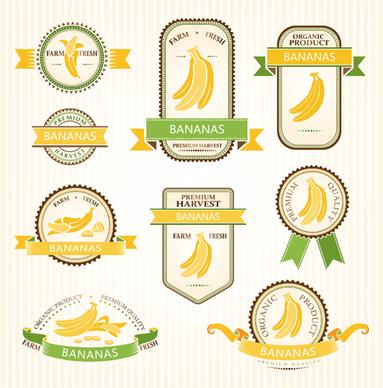 delicate fruits labels vector set