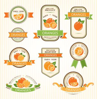 delicate fruits labels vector set