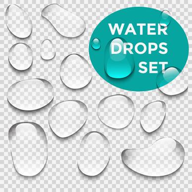 crystal clear water drops vector illustration