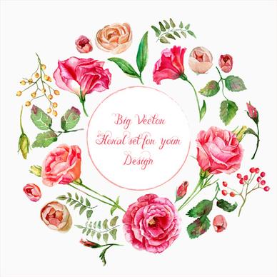 beautiful pink flower vector art background