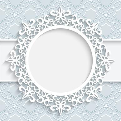 lace ornament paper frame vector