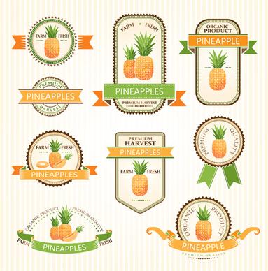 delicate fruits labels vector set