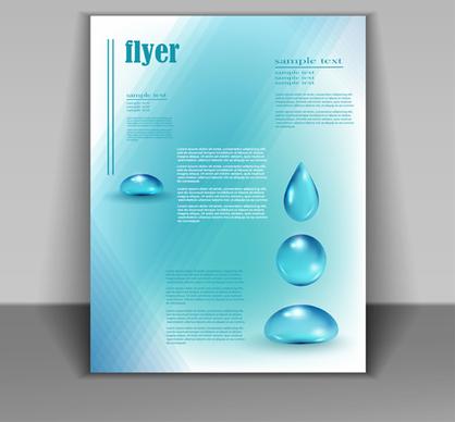 creative water flyer cover vector