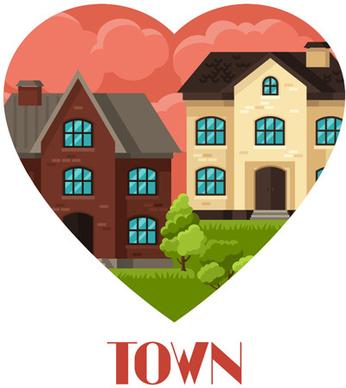 town house vector design