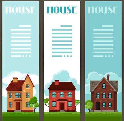 house flat banner vector