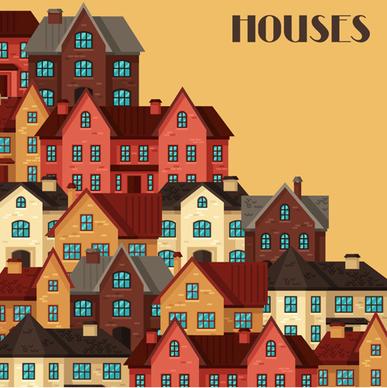 house flat style vector background