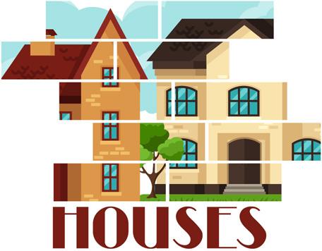 house flat style vector background