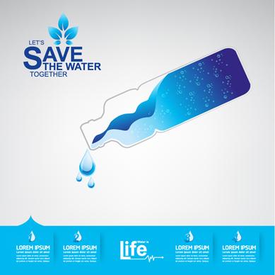 save water infographics template vector