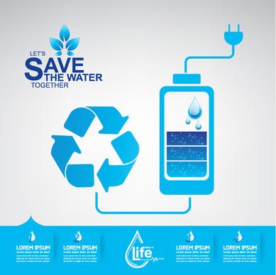 save water infographics template vector