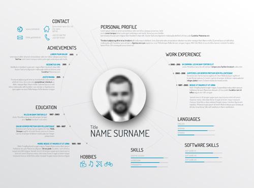 creative resume template design vectors