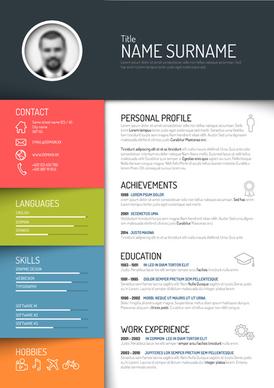 creative resume template design vectors