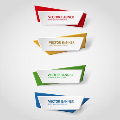 colored origami banners vectors