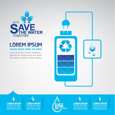 save water infographics template vector