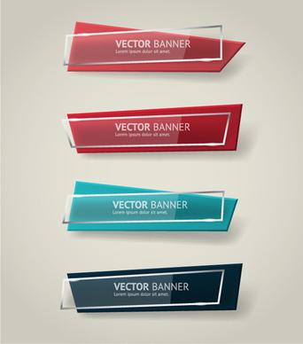 glass with origami business banners vector