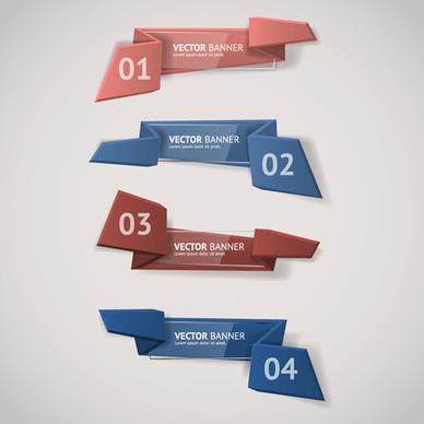 glass with origami business banners vector