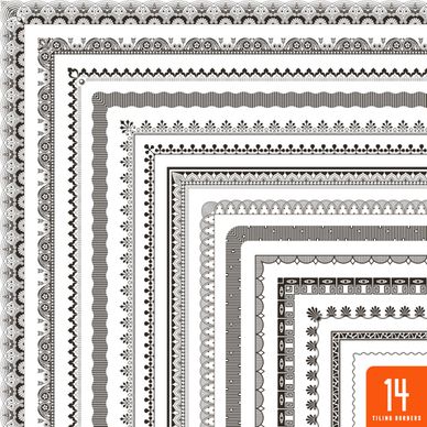 corner borders vintage styels vector