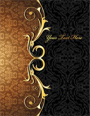 glossy golden floral ornaments vector background