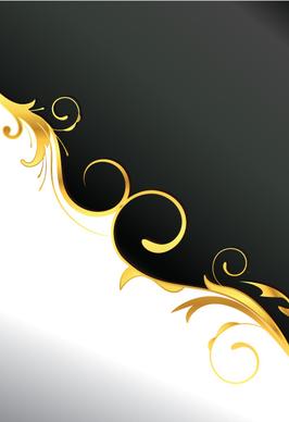 glossy golden floral ornaments vector background