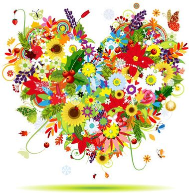 beautiful decoration flowers vector