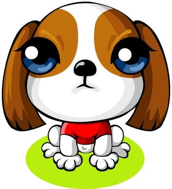 cartoon lovely dog vector set