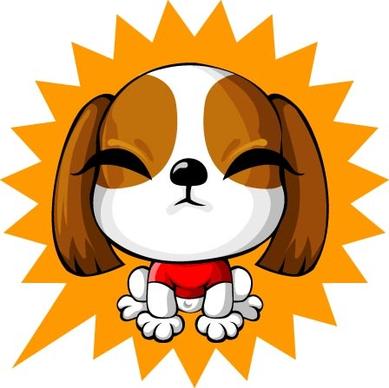 cartoon lovely dog vector set