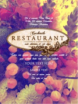 flower restaurant menu cover vintage styles vector