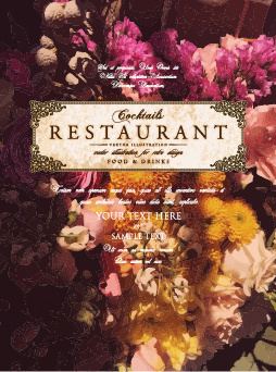 flower restaurant menu cover vintage styles vector