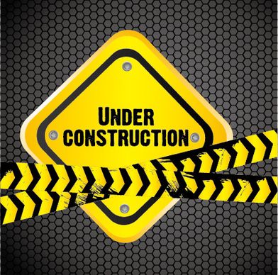 construction warning sign vectors background