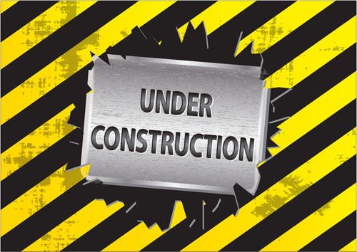 construction warning sign vectors background