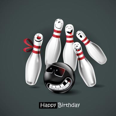 funny cartoon character with birthday cards set vector