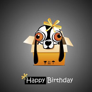 funny cartoon character with birthday cards set vector