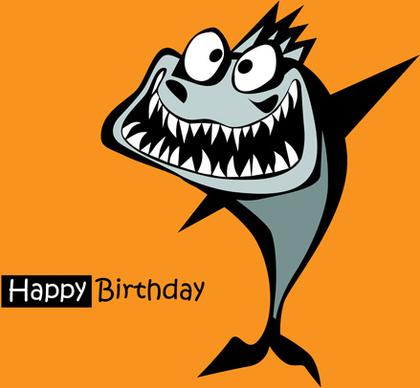 funny cartoon character with birthday cards set vector