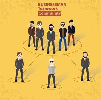 businessmen work concept template vector