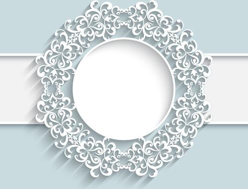 paper lace frame vector background