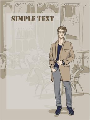 man with fashion background vector