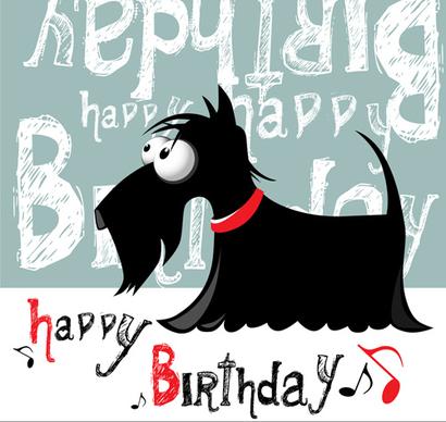 funny cartoon character with birthday cards set vector