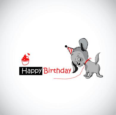 funny cartoon character with birthday cards set vector