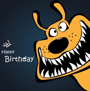 funny cartoon character with birthday cards set vector