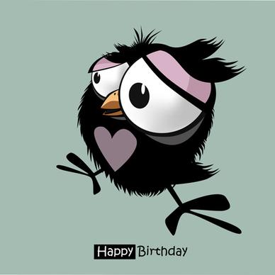 funny cartoon character with birthday cards set vector