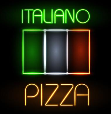 pizza restaurants neon sign vector