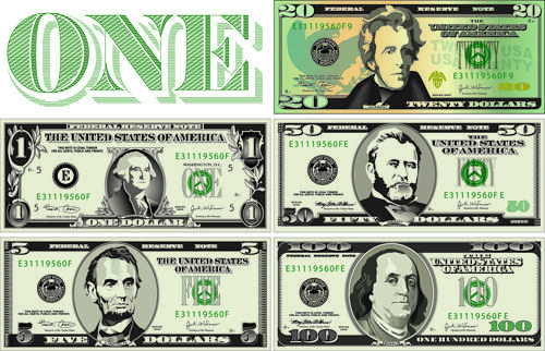 vector money with dollars design template